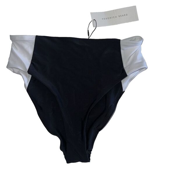 Veronica Beard Black White Ormond Bikini Bottom Swimwear Small Colorblock $158 - Picture 5 of 16